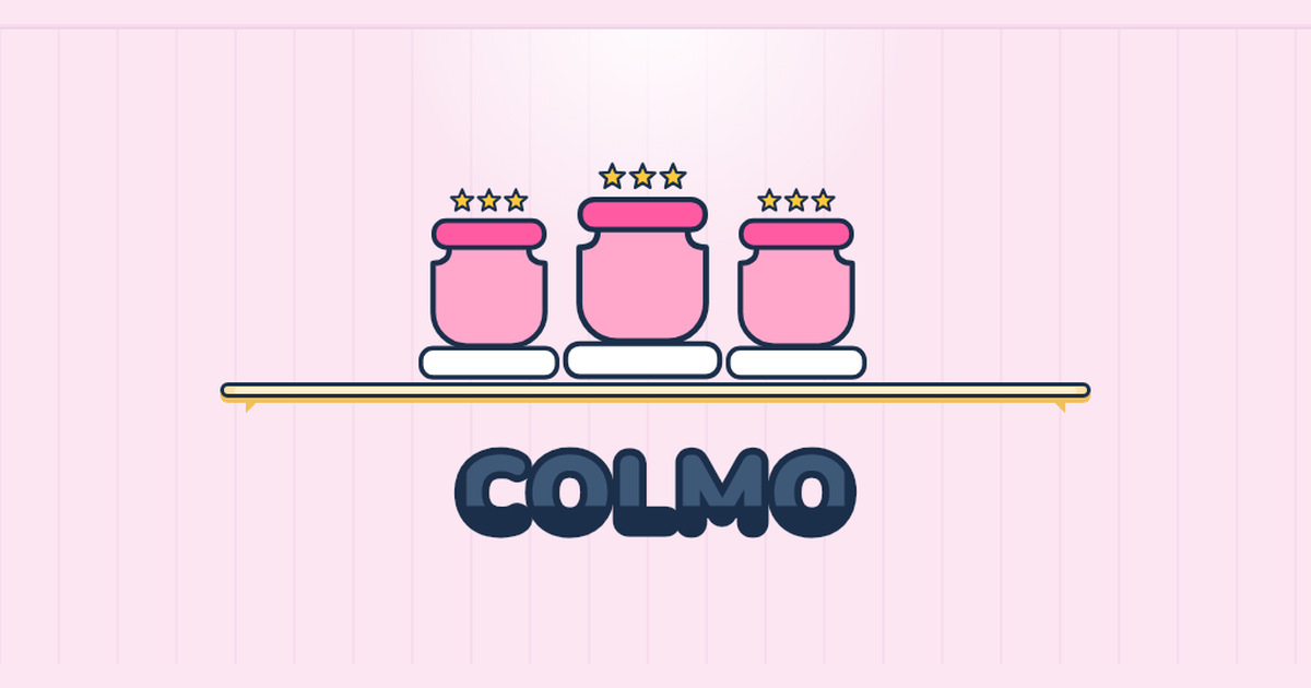 Colmo jars on a shelf